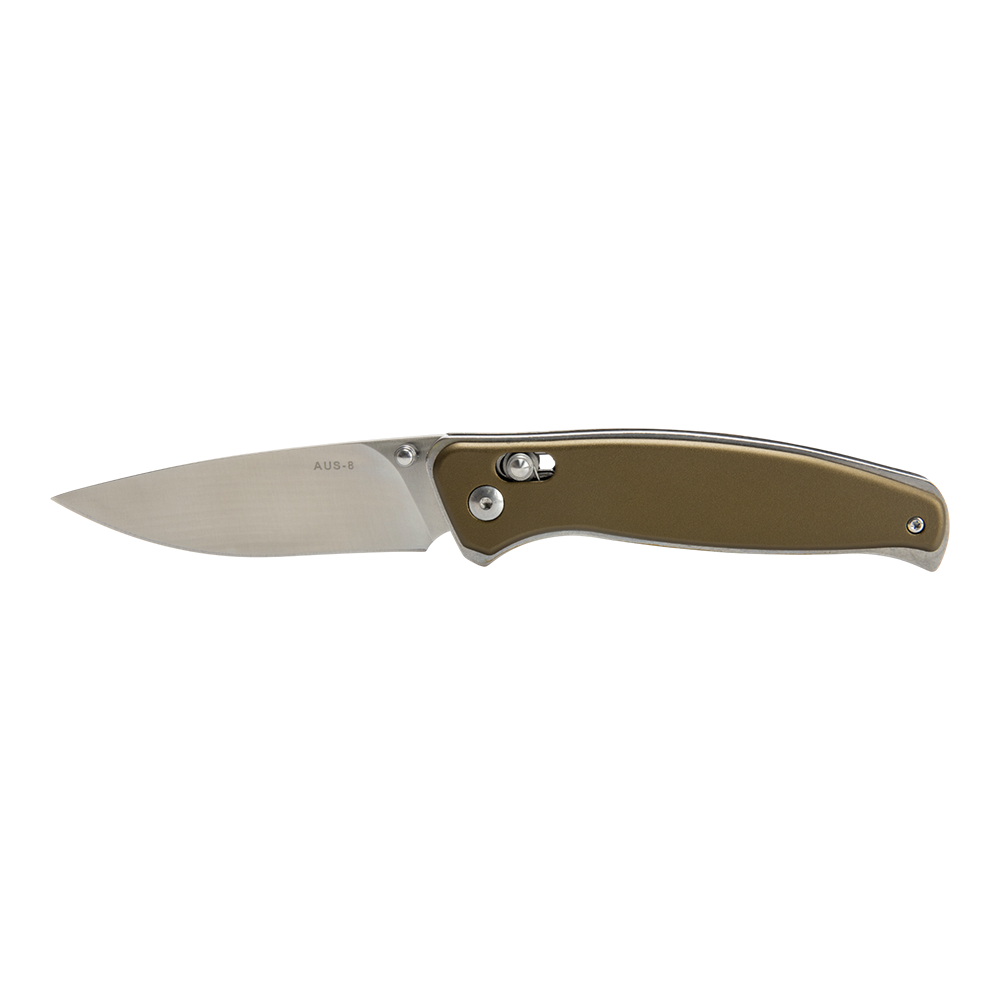 Нож складной Kranch G-124, клинок AUS8, рукоять Aluminum green. Фото №1