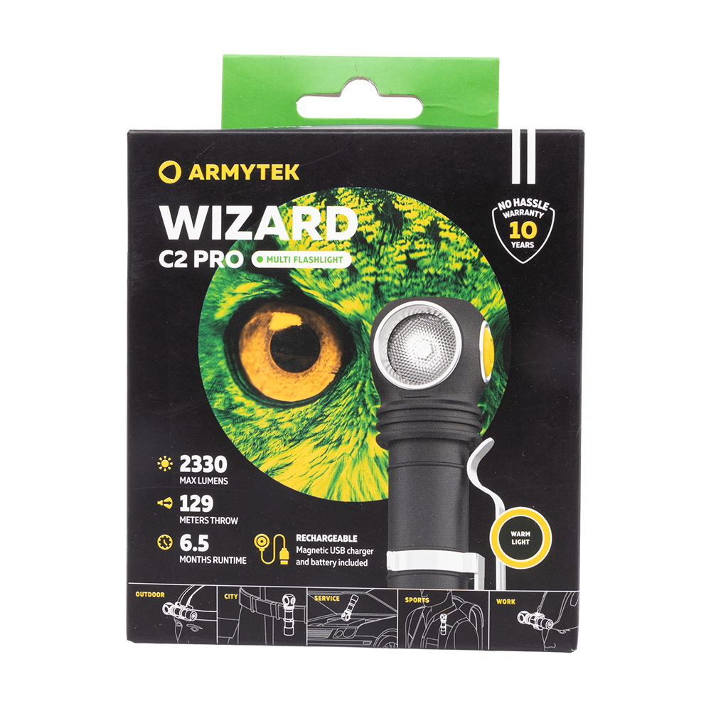 Фонарь Armytek Wizard C2 Pro Magnet USB Теплый. Фото №1