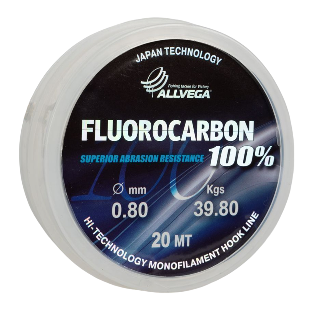 Леска ALLVEGA "FX FLUOROCARBON 100%" 0.80мм (20м) (39,8кг) (LFX2080). Фото №1