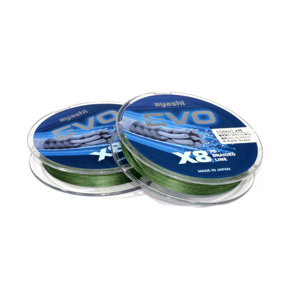 Плетеный шнур Ayashi EVO-X8 (dark green) d-0,153mm. Фото №2