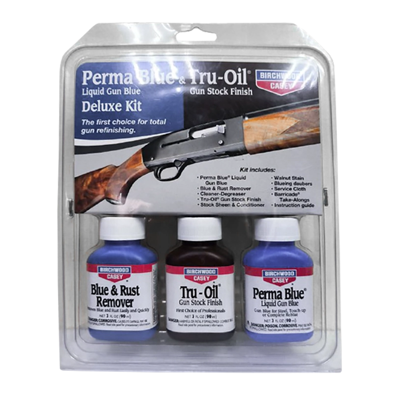 Набор для воронения и ухода за ложей Birchwood Deluxe Perma Blue & Tru-Oil Finishing Kit. Фото №2