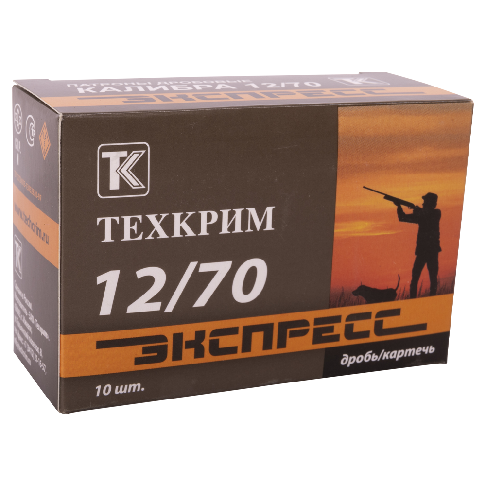 Патрон Техкрим 12/70 Экспресс картечь 6,5 (в упаковке 10 шт) (в коробке 240 шт.). Фото №4