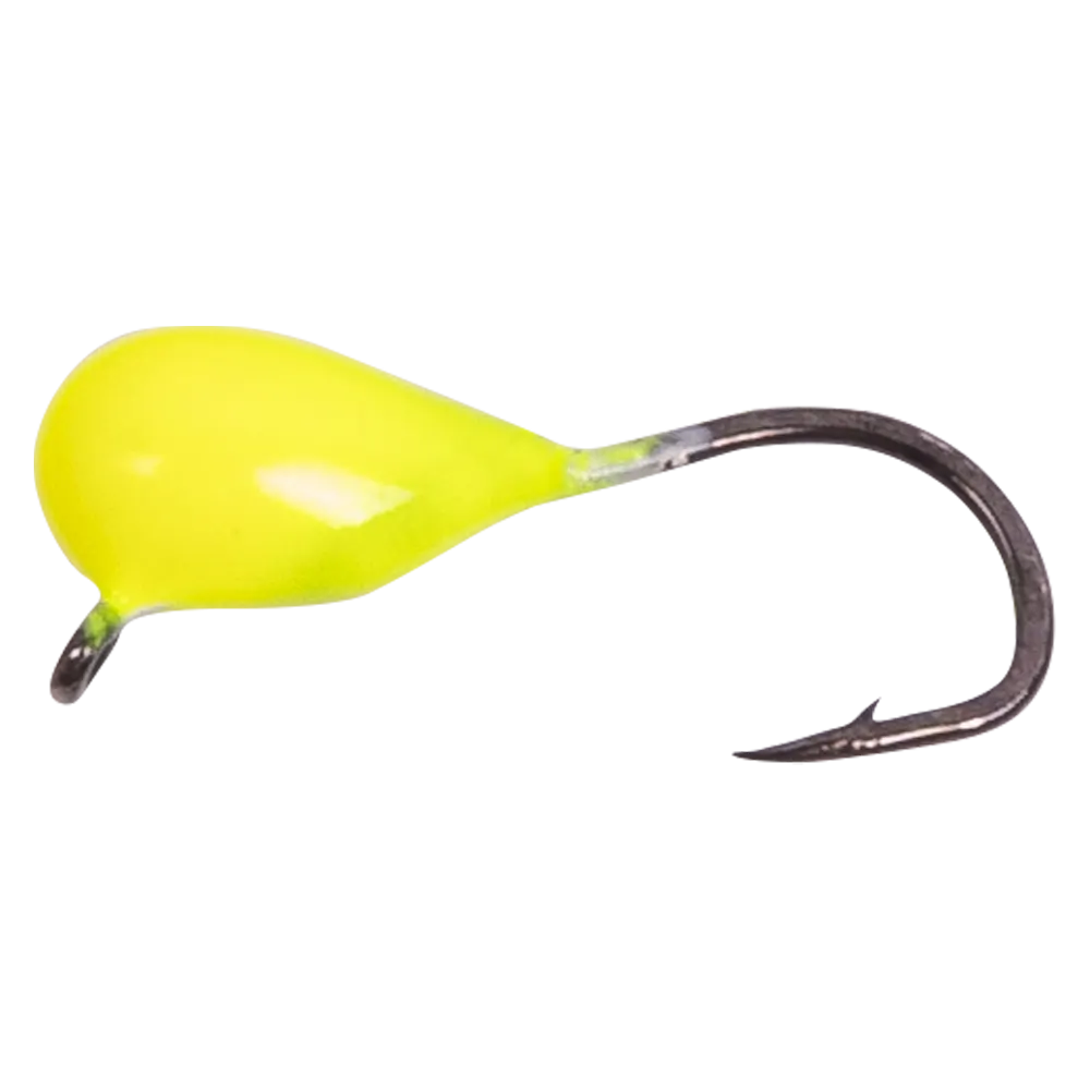 Мормышка вольфрамовая LumiCom "Капля с ушком" 2,5мм, цвет (Yellow) обмазка, (10шт упак). Фото №1