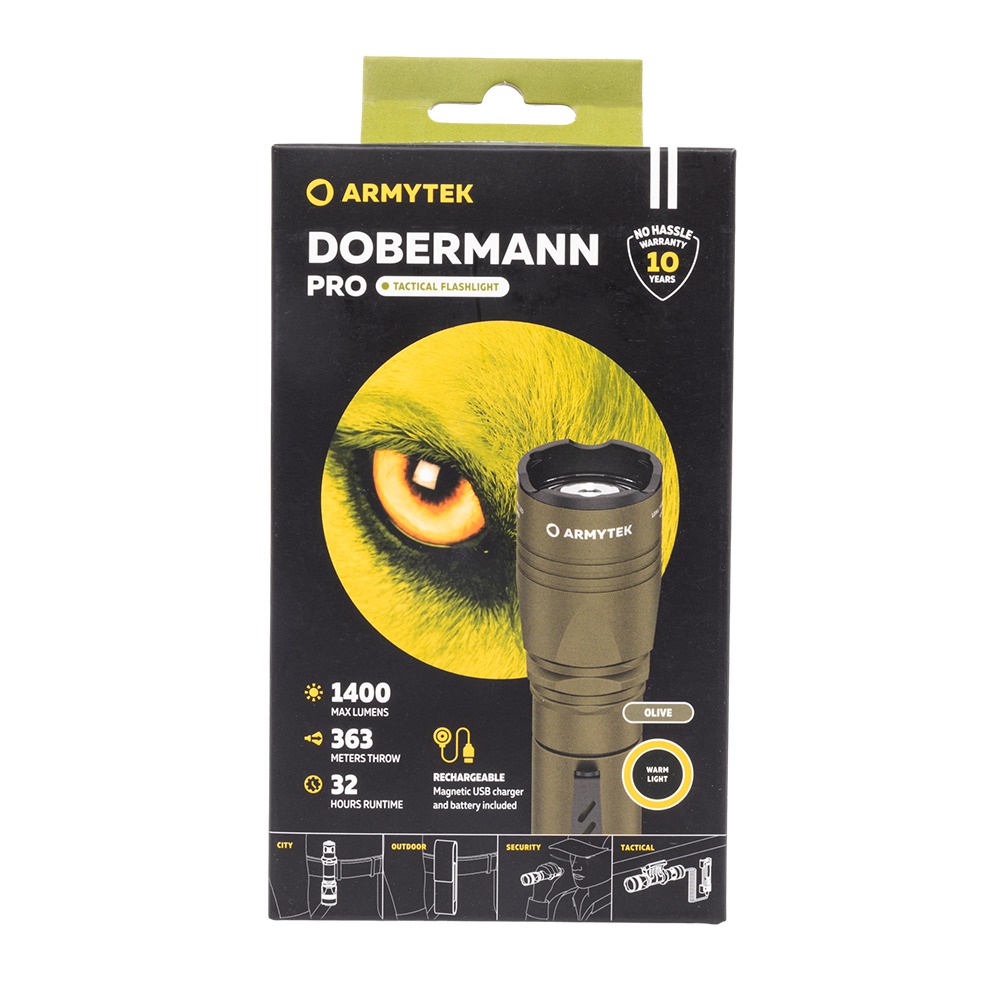 Фонарь Armytek Dobermann Pro Magnet USB  OliveТеплый. Фото №1