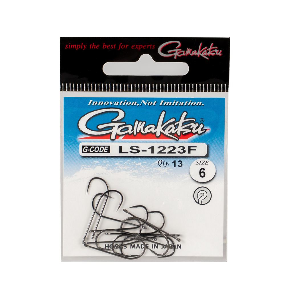 Крючок Gamakatsu Hook LS-1223F Ring Eye Serie Black №06. Фото №1