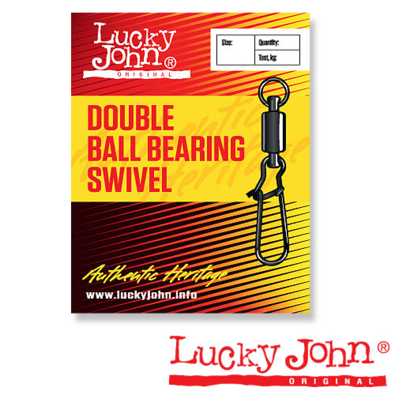 Вертлюги с застежкой и с подшипником Lucky John DOUBLE BALL BEARING AND FASTLOCK 005 3шт. Фото №1