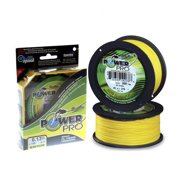 Леска плетен. Power Pro 135м (Yellow) 0,13мм, 8кг (8). Фото №1