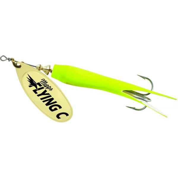 Блесна вращающаяся Mepps AGLIA FLYING C, 25g №3 Gold/Chartreuse. Фото №1