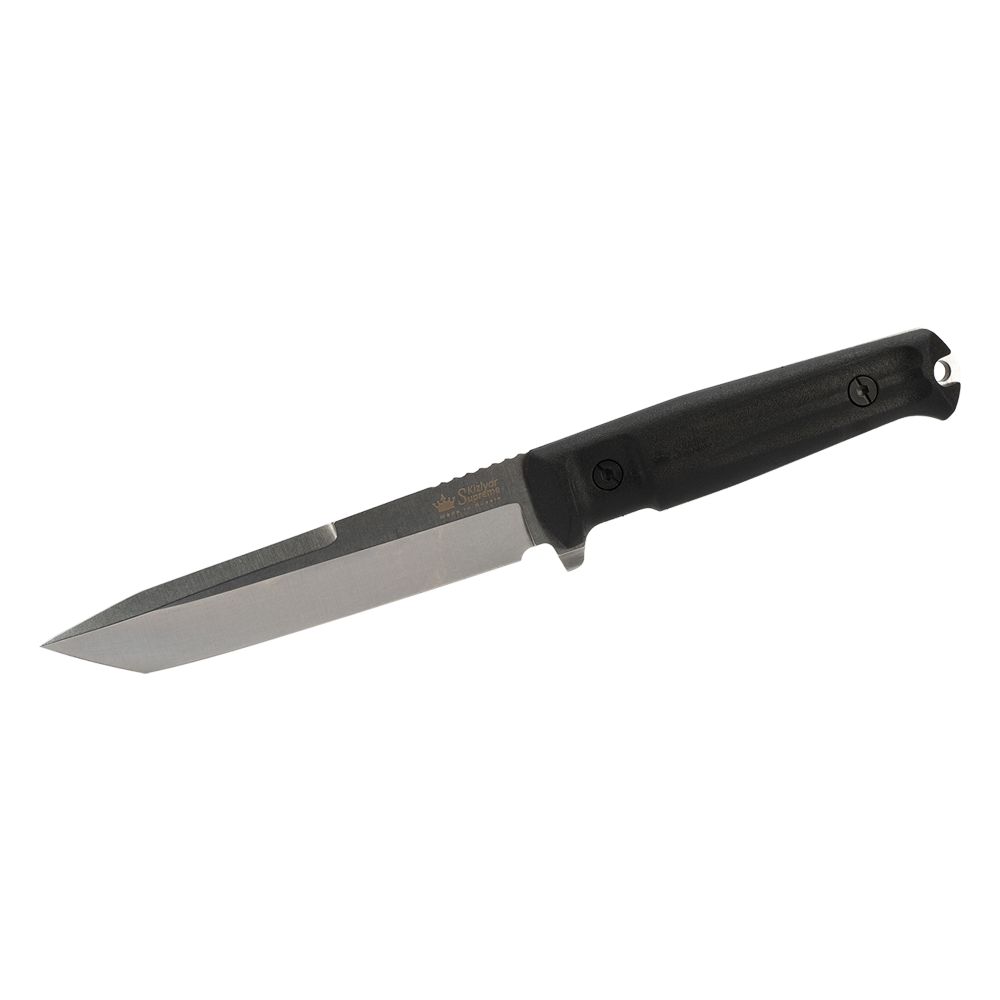 Нож Kizlyar Supreme Aggressor, AUS-8 SW BKH Camo (StoneWash, Black Kraton Handle, Camo Molle Sheath). Фото №1