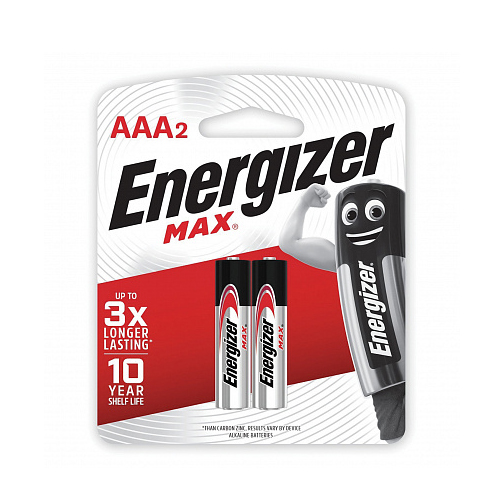 Батарейка Energizer MAX E92 BP2 AAА Мизинчиковая. Фото №1