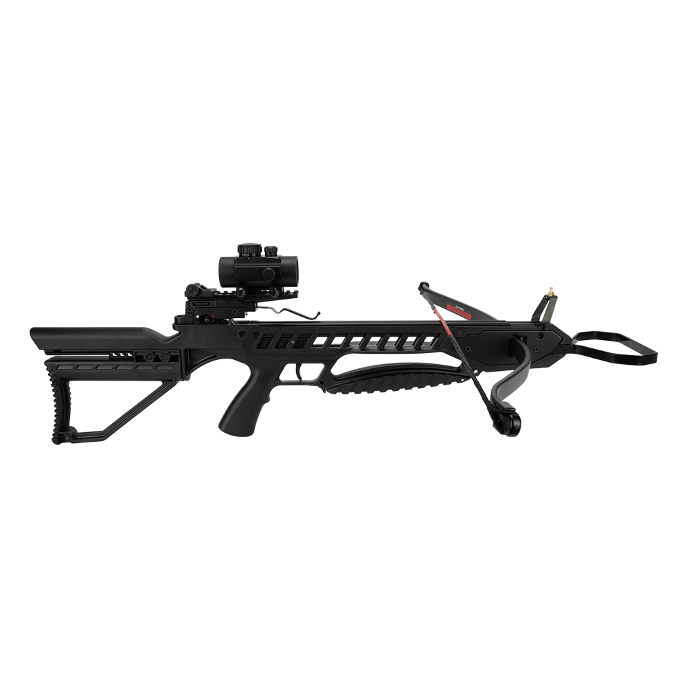 Арбалет рекурсивный Man Kung XB2, black, 4 стрелы, натяжитель, прицел, ремень, кивер. Фото №1