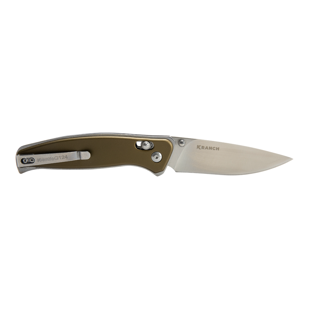 Нож складной Kranch G-124, клинок AUS8, рукоять Aluminum green. Фото №4