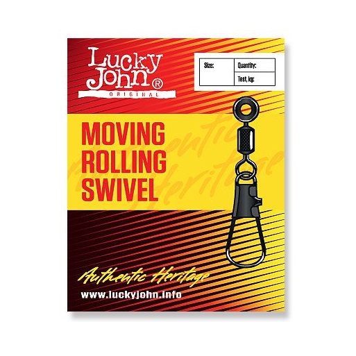 Вертлюги с застежкой MH скользящие Lucky John MOVING ROLLING SWIVEL 00S 10шт. Фото №1