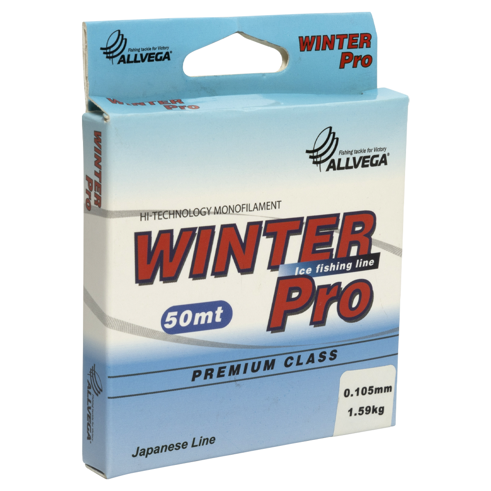 Леска ALLVEGA поводковая «Winter Pro» 50m 0.105mm (1.59кг) прозрачная (WPRO50105). Фото №1