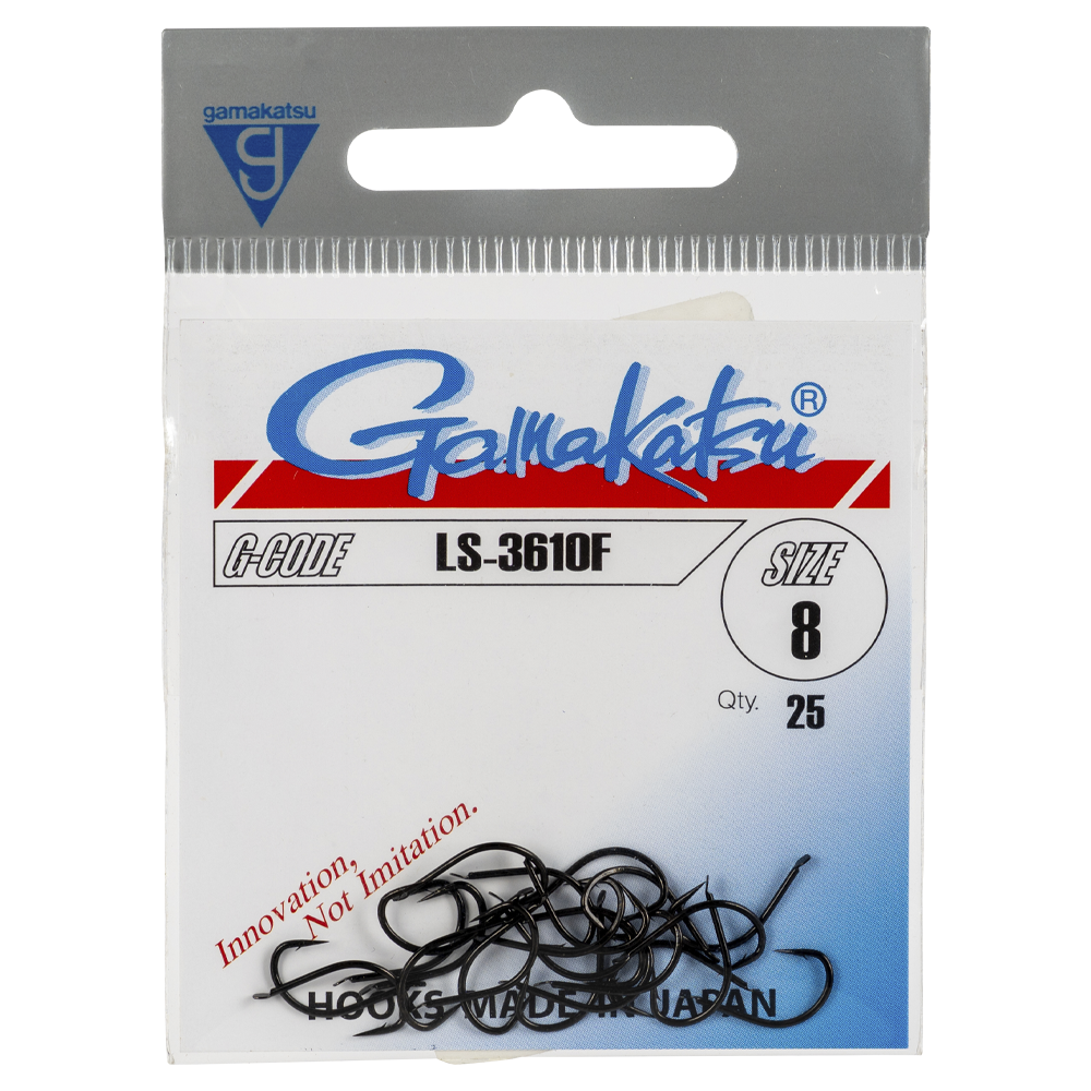 Крючок Gamakatsu Hook LS-3610F Black №08. Фото №1