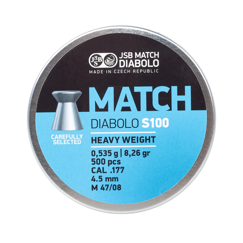 Пуля пневматическая "JSB Blue Match Diabolo S100", калибр 4,5мм (177 калибр) 0,535 г. 8,26 gr (500 шт). Фото №5