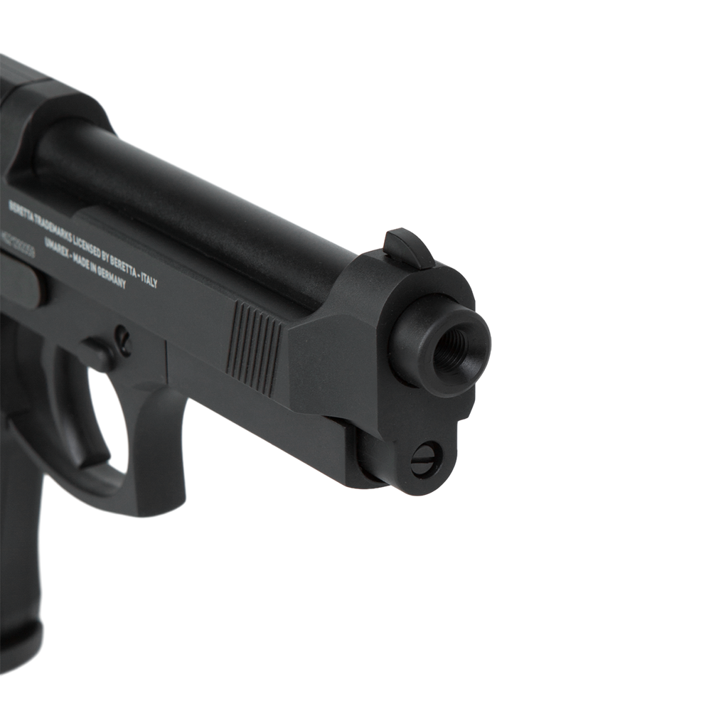 Пистолет пневматический Beretta M92 FS (чёрный с чёрными пластиковыми накладками). Фото №4