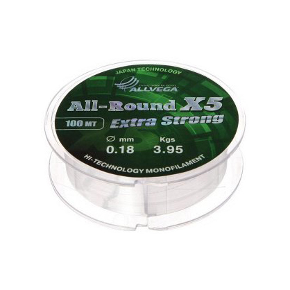 Леска ALLVEGA "ALL-ROUND X5" 0.14мм (100м) прозрачная. Фото №2