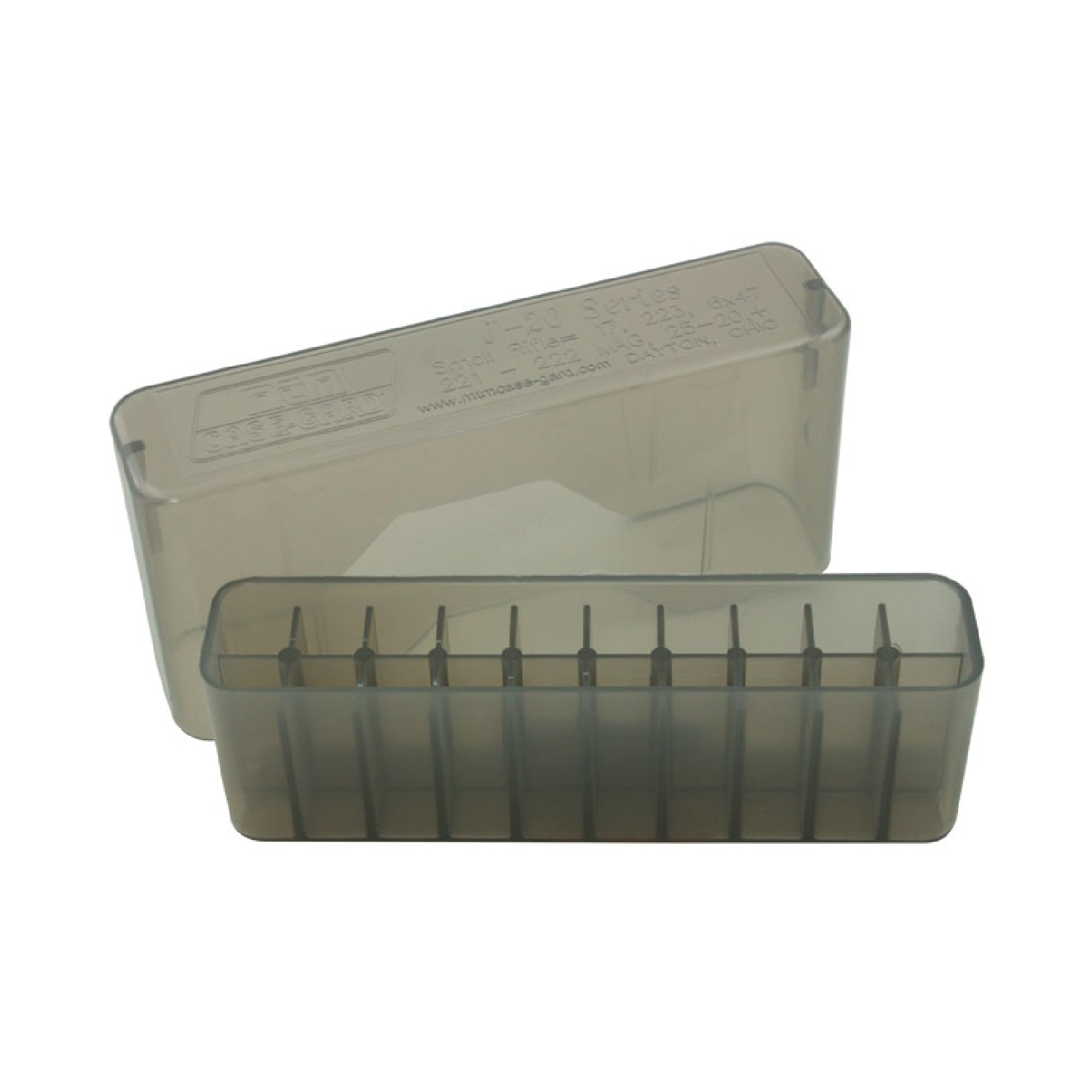 Футляр MTM для патронов 20шт. калибр 308Win, 338Win (дымчатый)