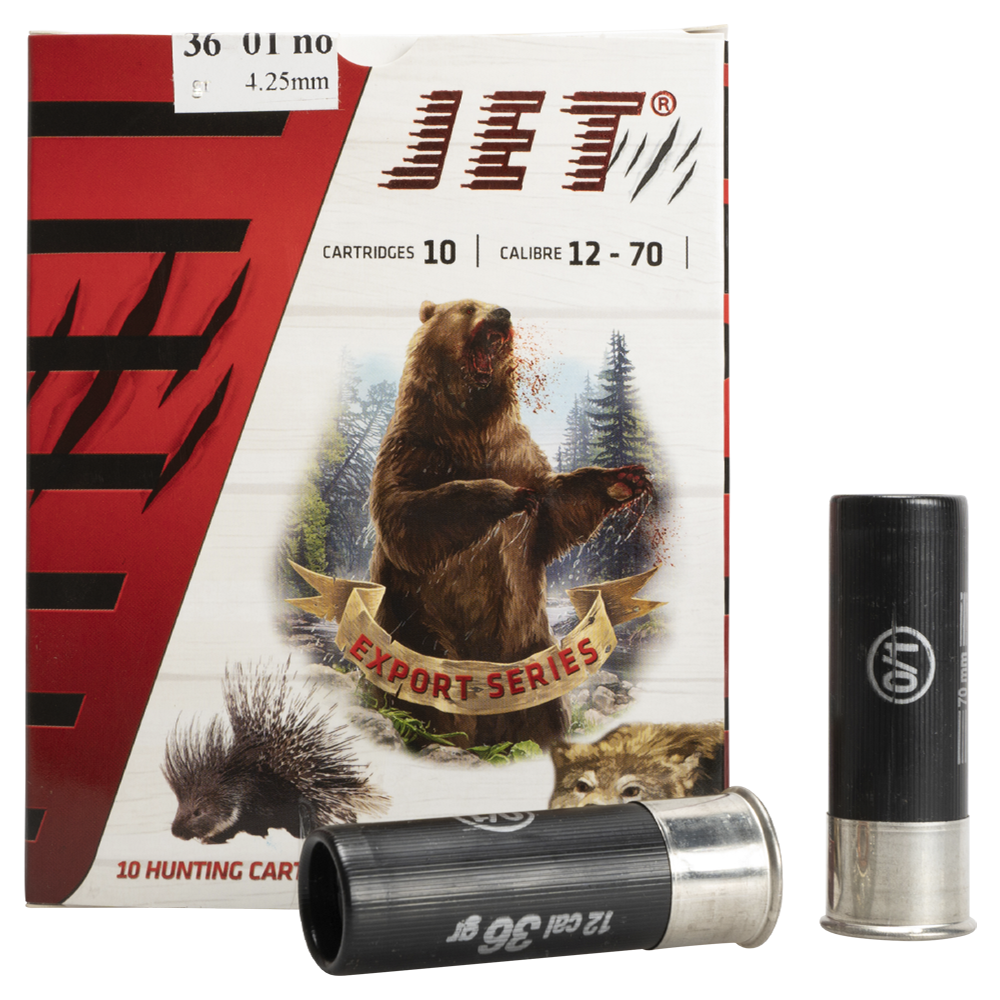 Патрон JET полумагнум 12/70 №01 (0) 36 гр. (пач 10 шт/короб 300). Фото №1 Патрон JET полумагнум 12/70 №01 (0) 36 гр. (пач 10 шт/короб 300). Фото №1
