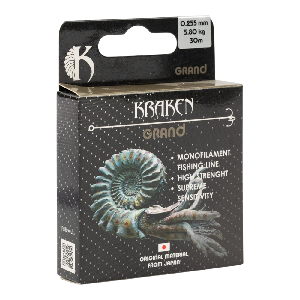 Леска Kraken Grand 30m 0,255mm 5.80kg. Фото №1