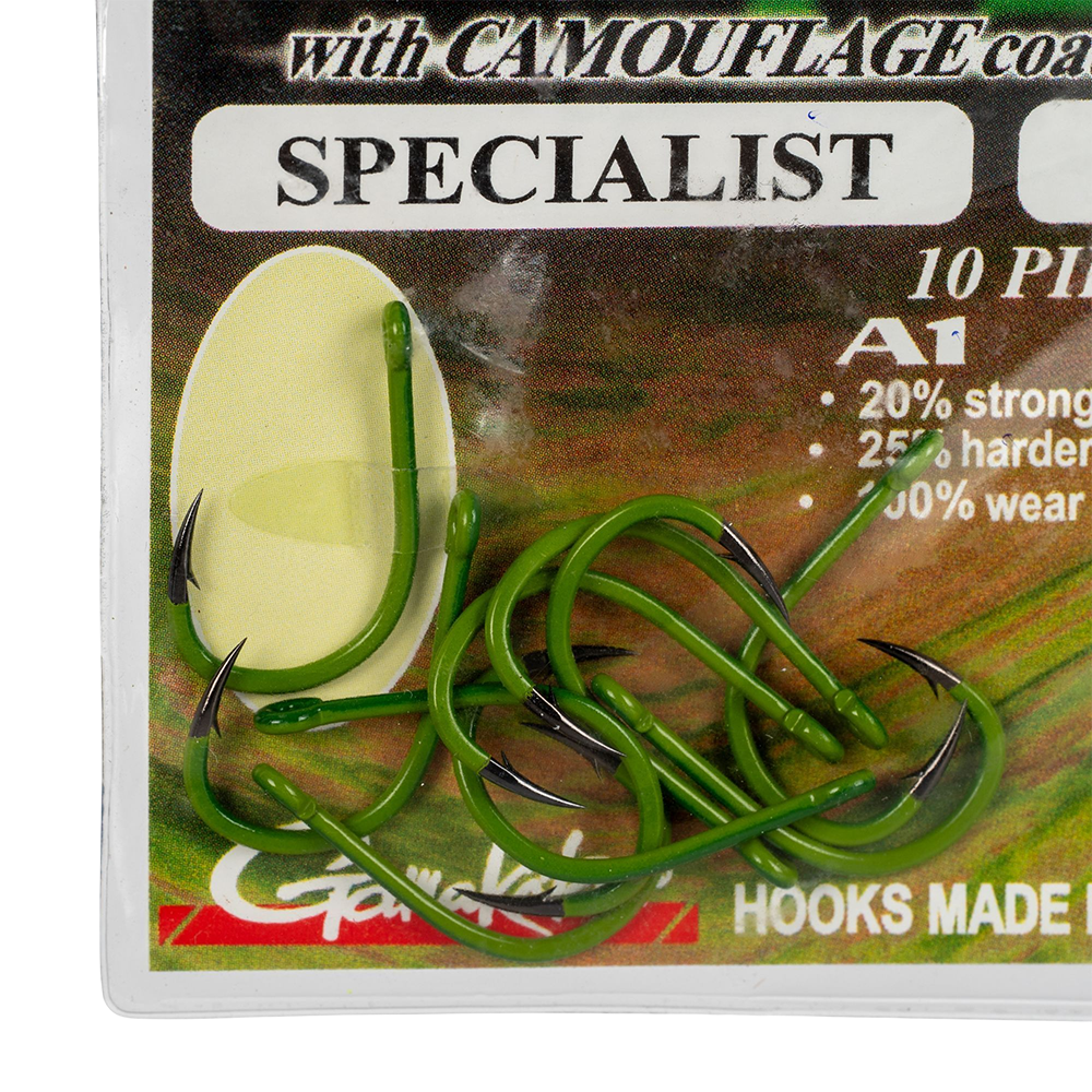 Крючок Gamakatsu Hook A1G-CARP Camougreen Specialist №01. Фото №2