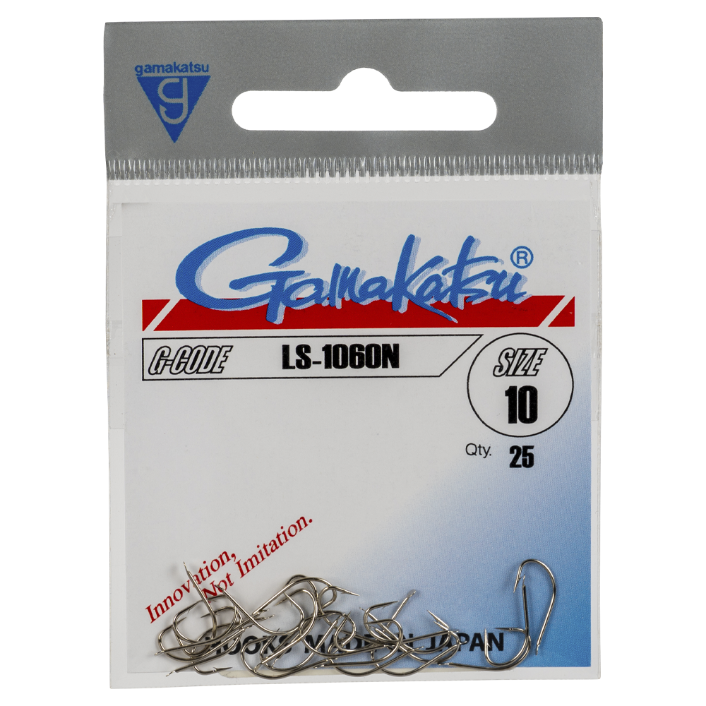 Крючок Gamakatsu Hook LS-1060N Nickel №10. Фото №1