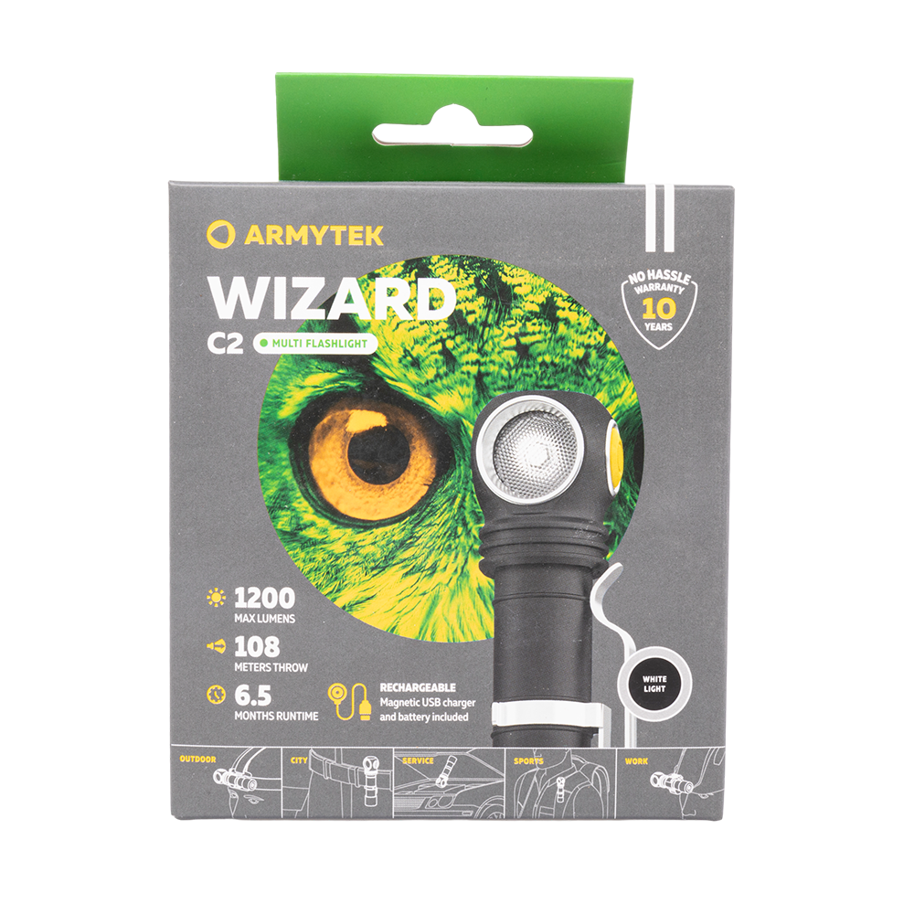 Фонарь Armytek Wizard C2 Magnet USB Белый. Фото №1