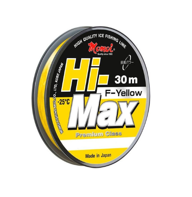 Леска монофиламентная Momoi Hi-Max 0,18мм/30м, 3,5кг, флуо желтая. Фото №2