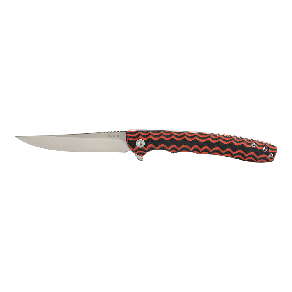 Нож складной Kranch RB-195, клинок AUS8, рукоять G10 red and black. Фото №1