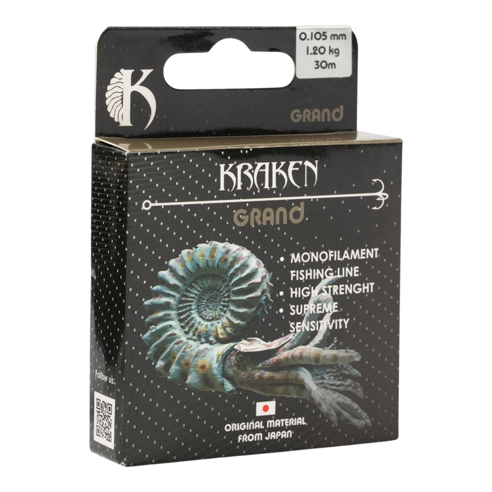 Леска Kraken Grand 30m 0,105mm 1.20kg. Фото №1