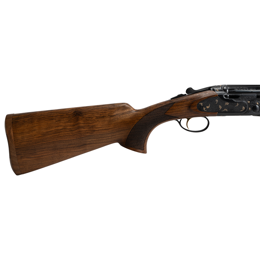 Ружье ATA SP Avangarde Black (сталь, черная колодка с цветочной гравировкой), 12/76,660мм, орех класс 2, кейс. Фото №6