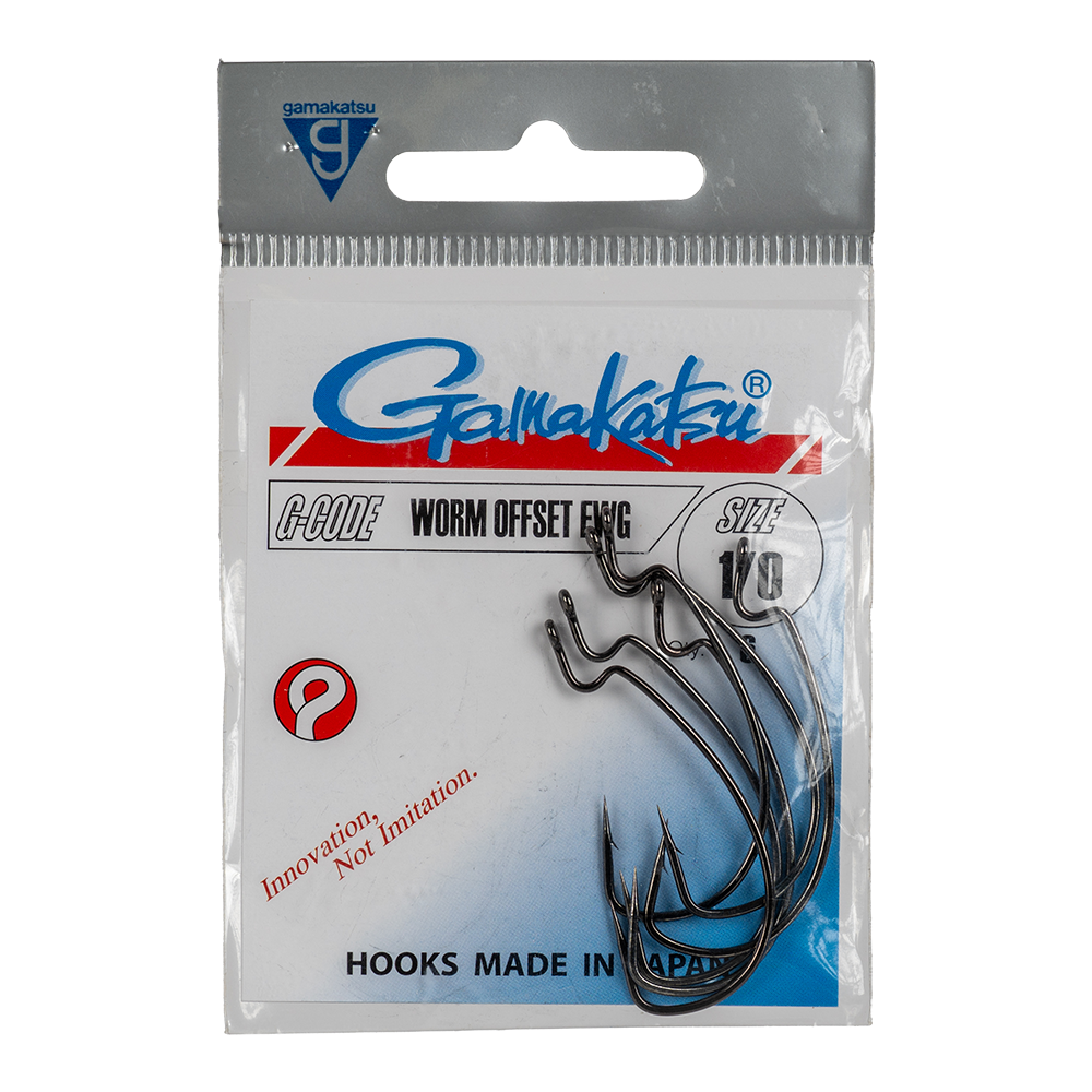 Крючок Gamakatsu Hook Worm Offset EWG Black №1/0. Фото №1