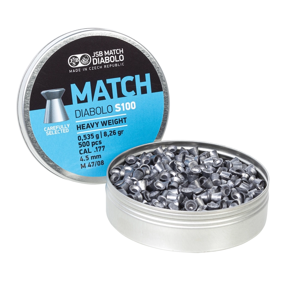 Пуля пневматическая "JSB Blue Match Diabolo S100", калибр 4,5мм (177 калибр) 0,535 г. 8,26 gr (500 шт). Фото №3