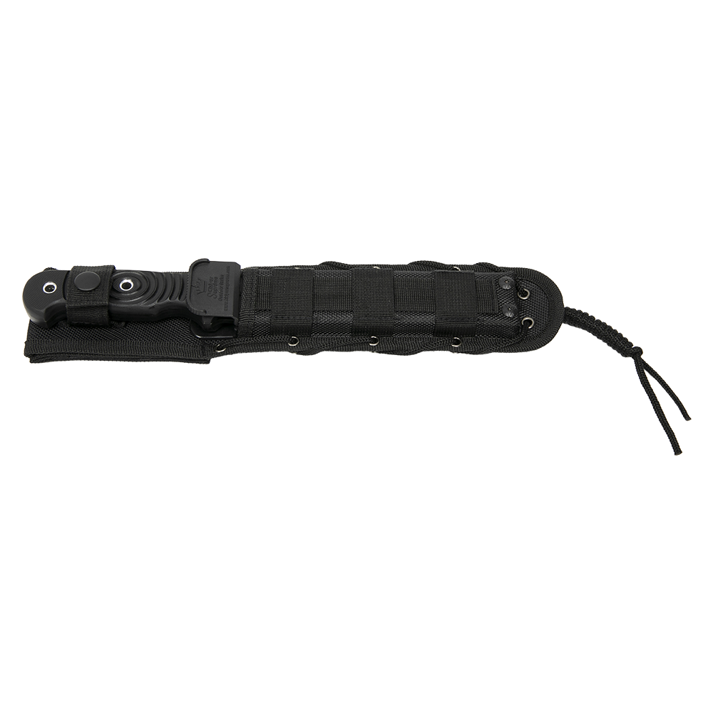 Нож Kizlyar Supreme Legion AUS-8 BT G10-BH Black (Black Titanium, G10 Black Handle, Black MOLLE Sheath). Фото №4