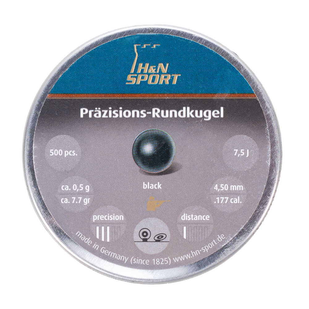 Пуля пневматическая "H&N Round Kugeln", 4,5 мм., свинец, 8,43 гран (500 шт.). Фото №1