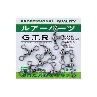 Тройной вертлюг Barrel Cross-Line Swivels №6 29кг (уп.- 10х6шт.). Фото №1