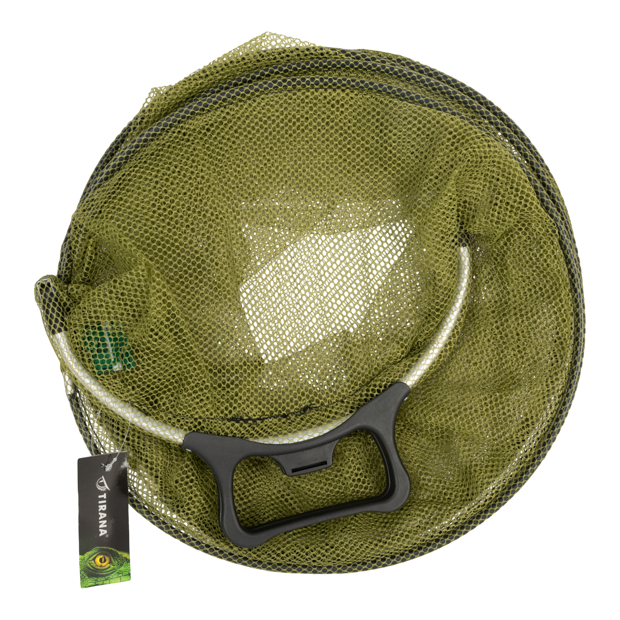 Садок рыболовный Tirana с ручкой, дакрон сетка, круглые алюм. кольца d29, 1м