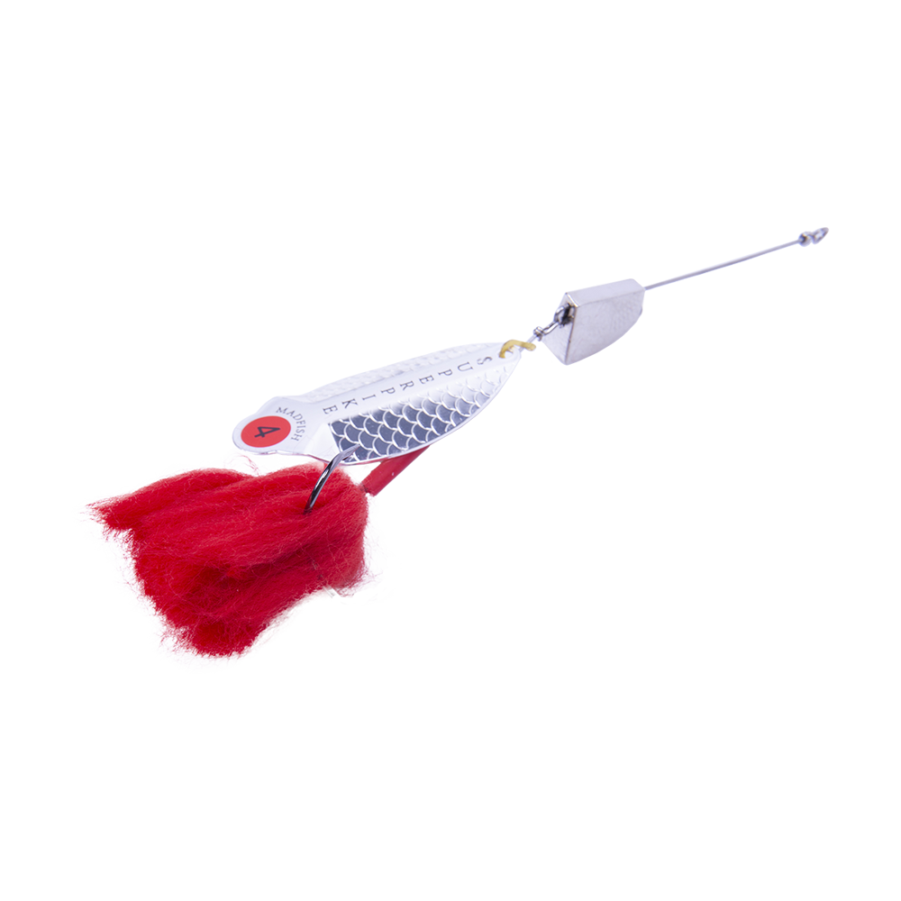 Блесна вращающаяся MADFISH Super Pike №4, 24гр, цвет (Silver-red-dot). Фото №3