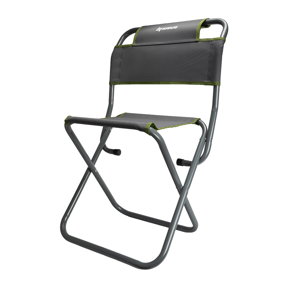 Стул туристический со спинкой СР-450.22c (ст.труба д22) серо-зеленый (T-N-TC-450.22s-GR) NISUS (Тонар). Фото №3