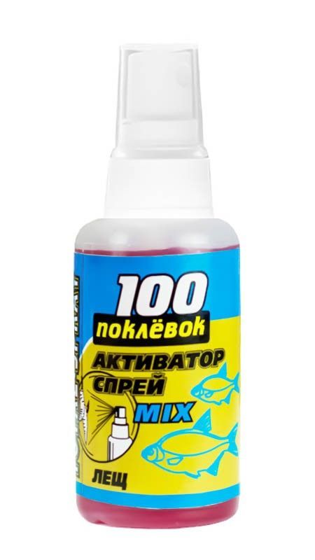 Спрей для насадок "100 Поклевок" Микс Лещ (1 фл.-50мл). Фото №2