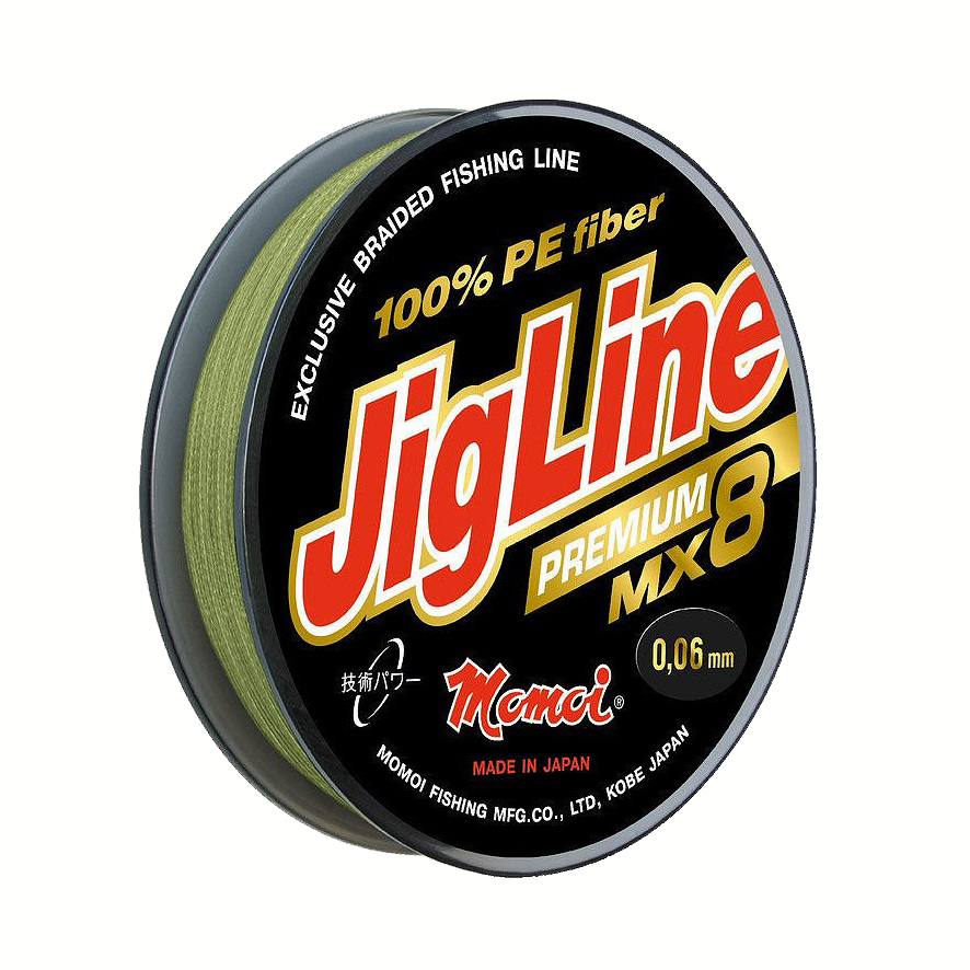 Плетеный шнур Momoi 8-и прядный JigLine Premium MX-8 0,08мм/100м, 6,2кг, хаки. Фото №2