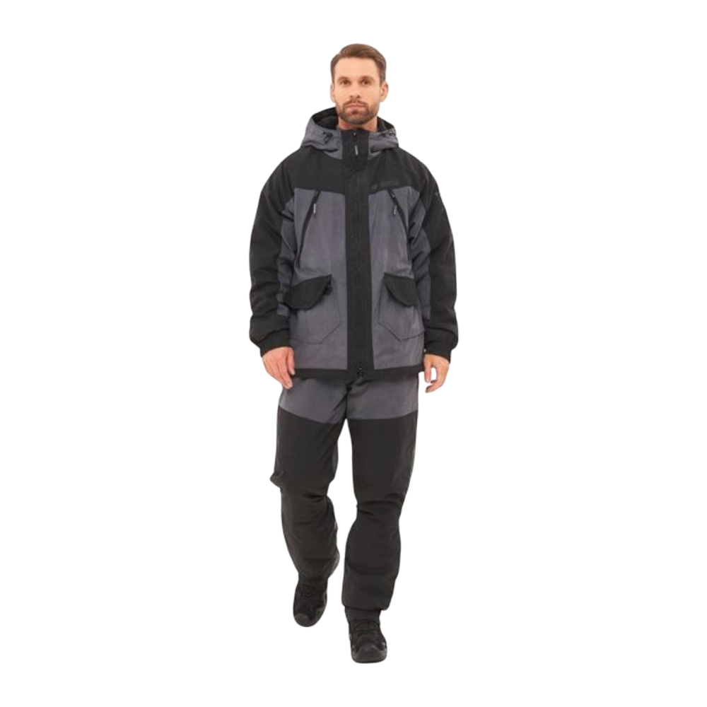 Костюм Huntsman демисезонный Горка-Люкс ткань Breathable Camo цвет Серый р. 48-50/170-176. Фото №1