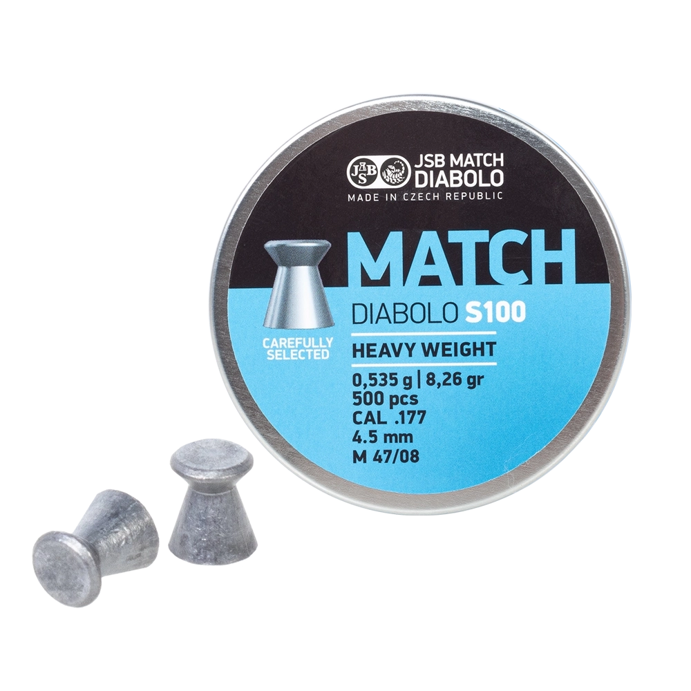 Пуля пневматическая "JSB Blue Match Diabolo S100", калибр 4,5мм (177 калибр) 0,535 г. 8,26 gr (500 шт). Фото №2