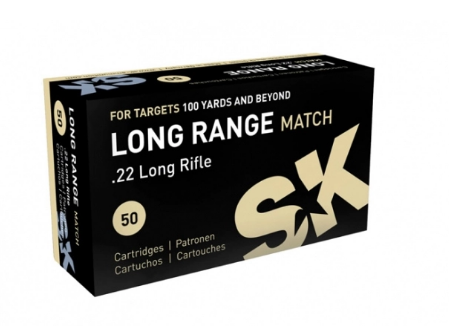 Патрон нарезной SELLER&BELLOT калибр 22 LR LONG RANGE match SK 2,56 гр. (в пачке 50 шт.). Фото №1
