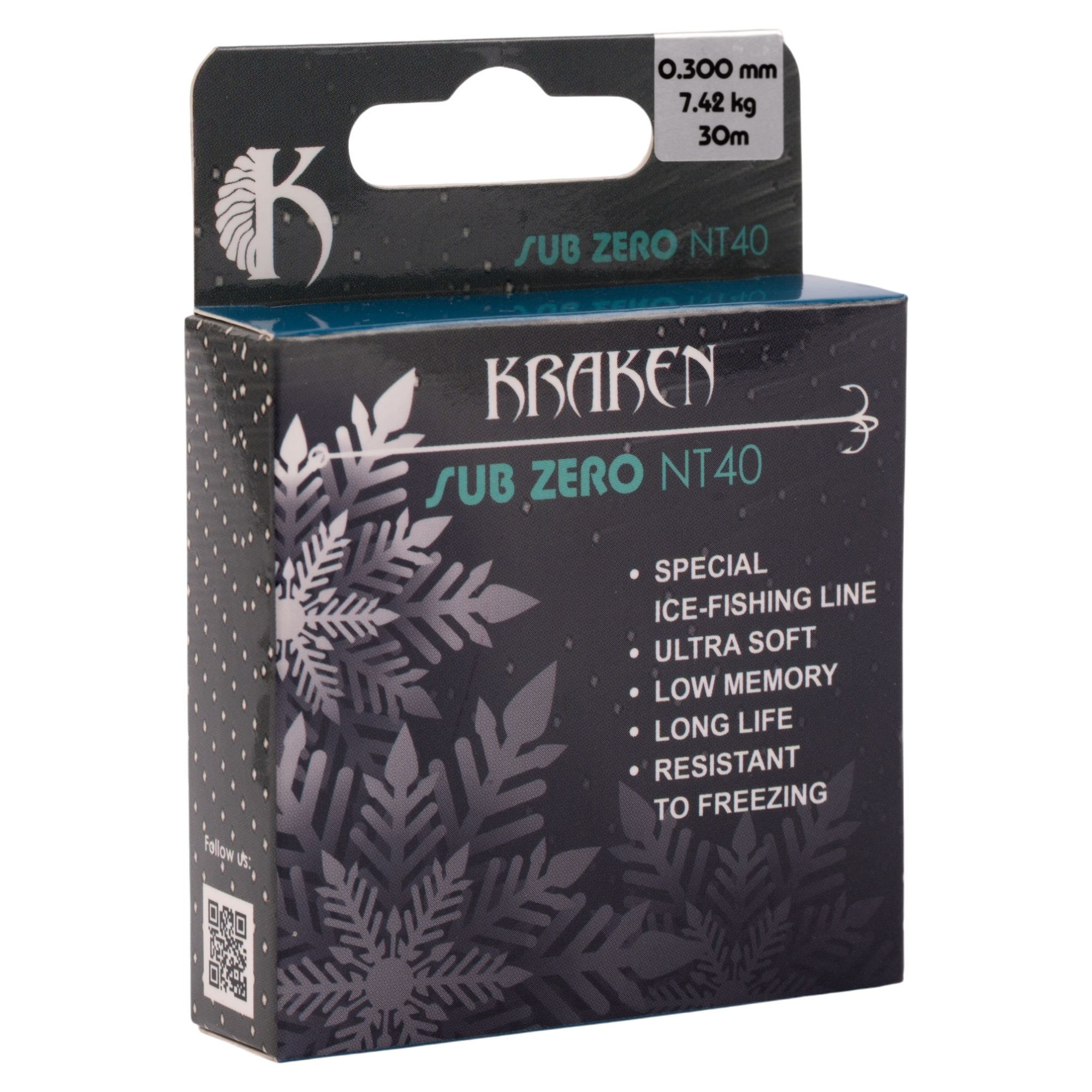 Леска зимняя Kraken Sub Zero NT40 30m 0,300mm 7.42kg