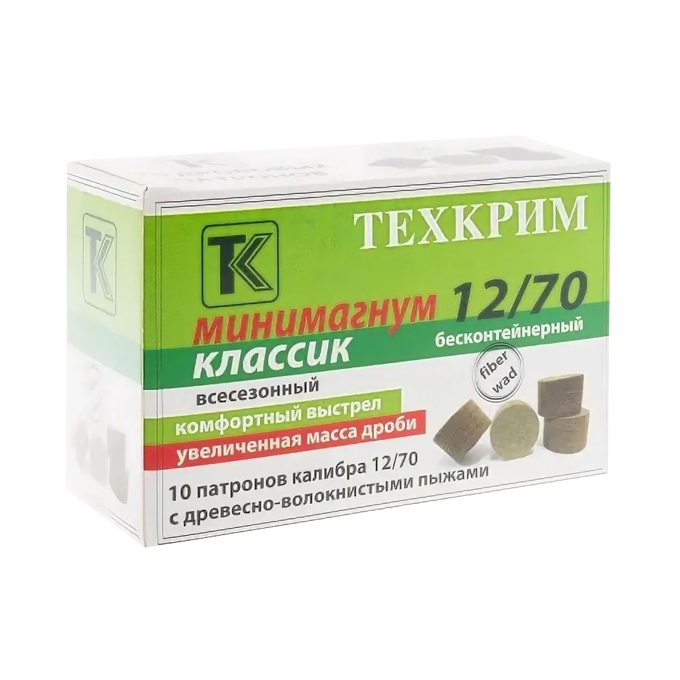 Патрон Техкрим 12/70 Минимагнум Классик № 5 (в упаковке 10 шт) (в коробке 240 шт.). Фото №1
