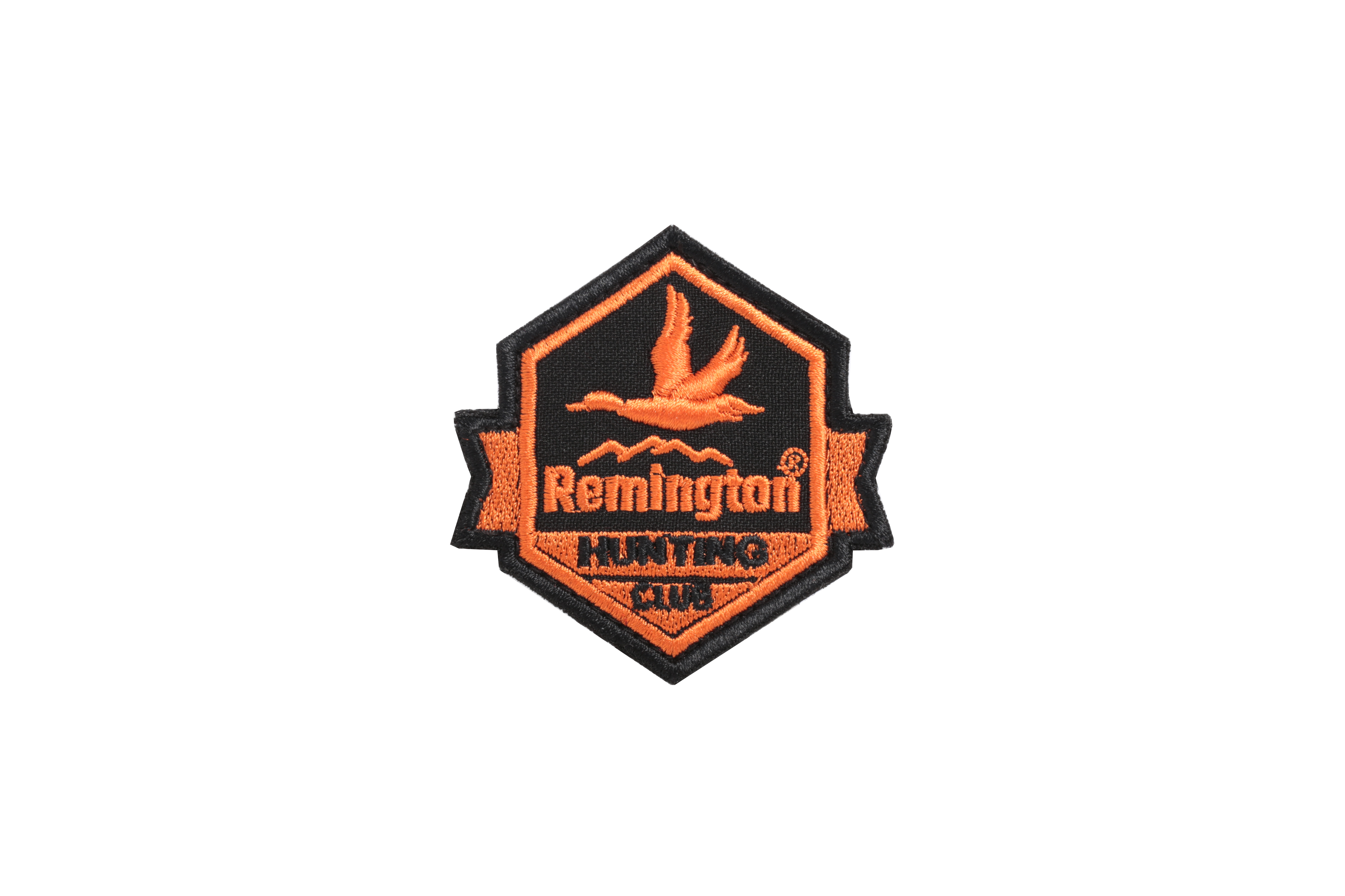 Шеврон REMINGTON HUNTING CLUB ORIGINAL (Black/orange, 6*6 cm)