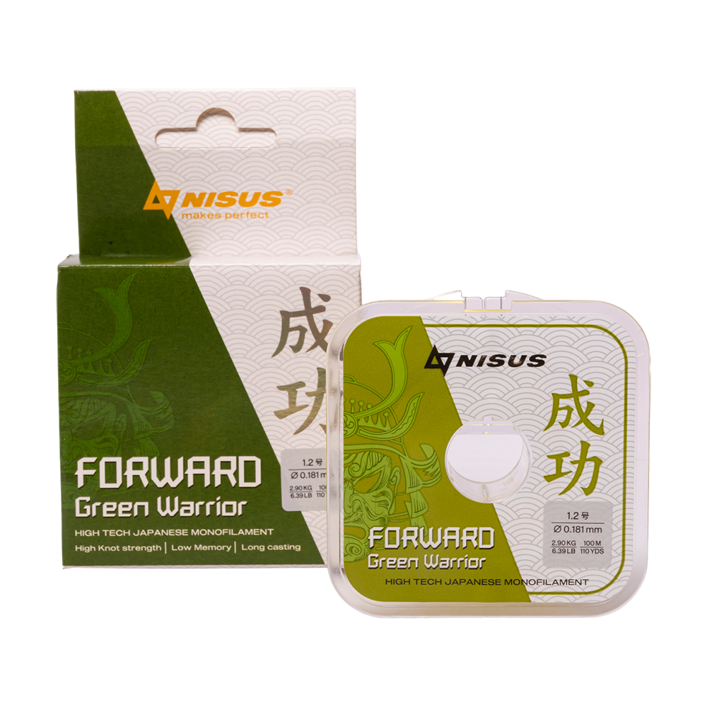 Леска Nisus Forward Green Warrior 0,181mm/100m Nylon (N-FGW-0181-100) . Фото №1