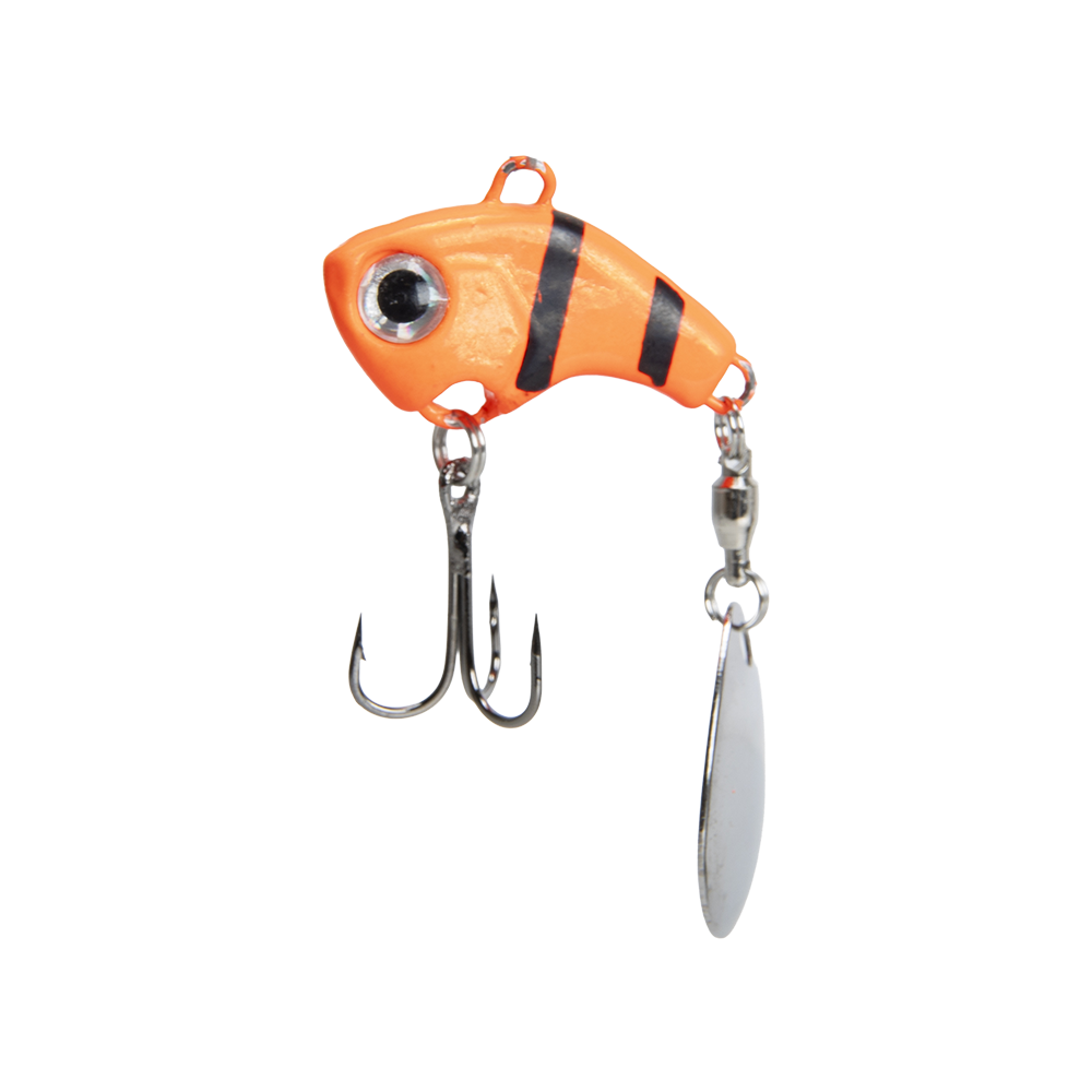 Тейл-спиннер Fish Hawk VIBEZ 18гр, цвет 01 красный неон / черные полоски. Фото №1